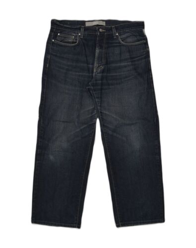VERSACE Mens Straight Jeans W34 L28 Navy Blue Cotton AQ08 - Photo 1/3