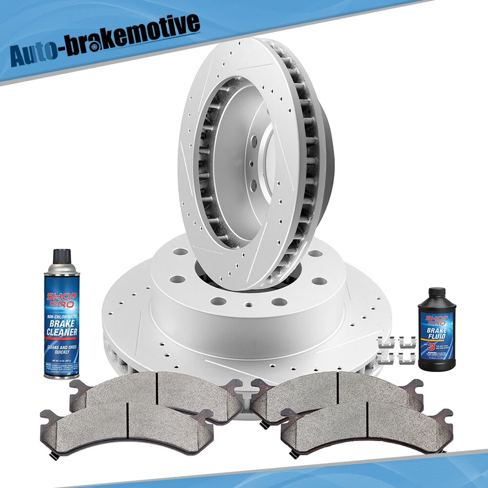 FOR GMC SAVANA CHEVROLET FRONT KIT DRILLED & SLOTTED ROTORS AND CERAMIC PADS — 第 2/4 张图片