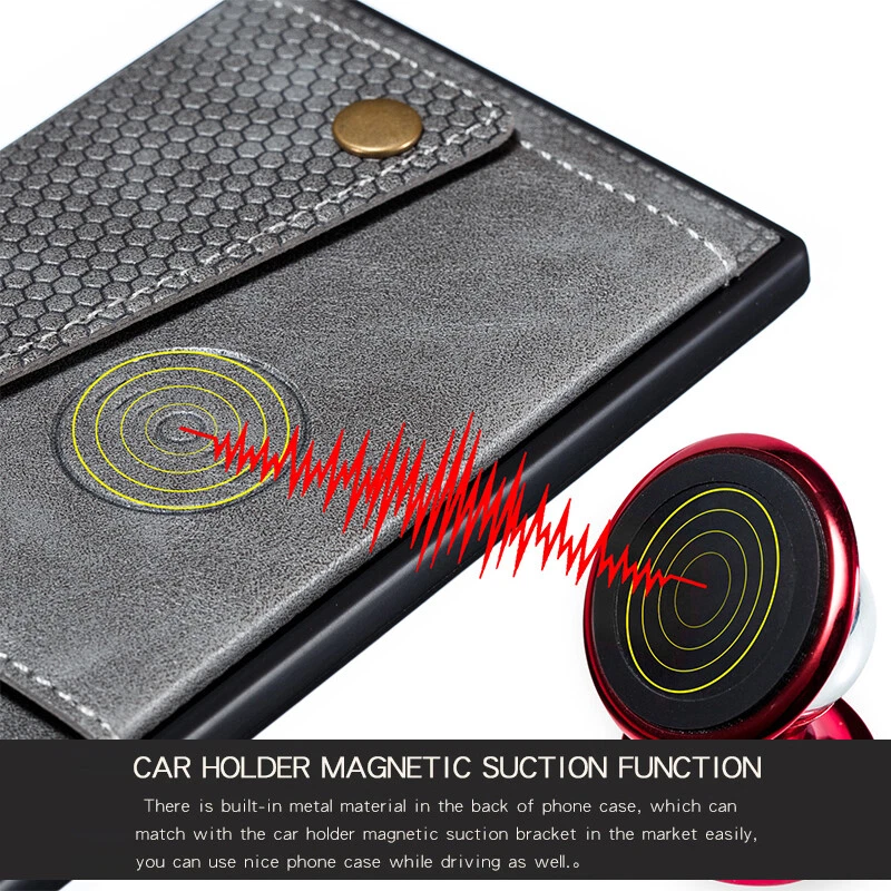 Phone Case Wallet Card Holder for iPhone 13 12 11 Pro Max XR Car Magnetic Holder - Image 2 of 4