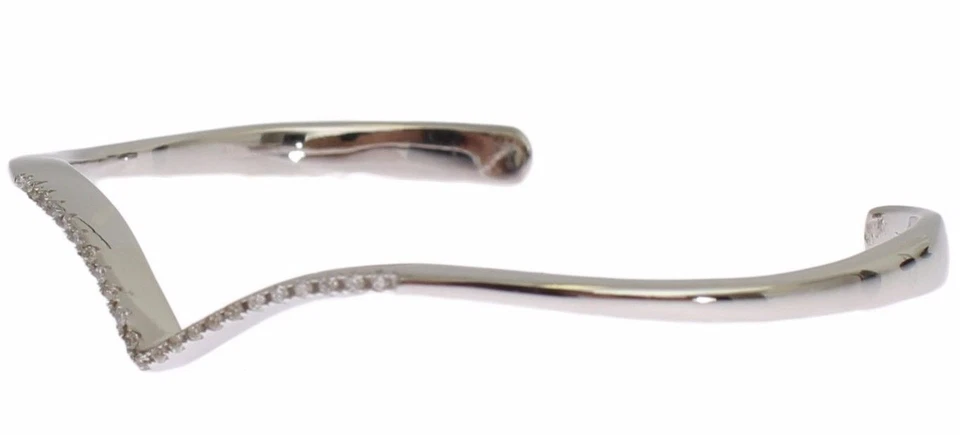 NEW $250 NIALAYA Authentic Bracelet Bangle Cuff Skyfall CZ 925 Silver s One Size - Image 2 of 4