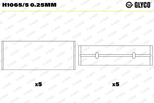 NEU - Glyco H1065/50.25Mm Kurbelwellenlager Passend FüR Nissan Renault-image