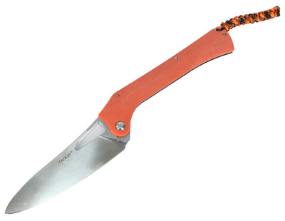 Tacray Orange 12'' Folding Chef Knife D2 Steel Kitchen Pocket Knife G10 Handle