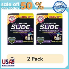 2p ARM  HAMMER Clump  Seal SLIDE Cat Litter, Easy Clean-up Multi-Cat 38 lbs