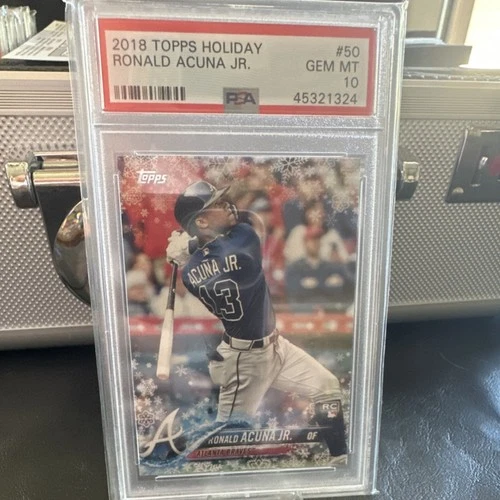 Topps 2018 Holiday Ronald Acuna Jr. RC #HMW50 Atlanta Braves PSA 10