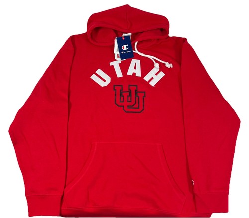 Champion University of Utah Utes Pullover Hoodie Sweatshirt, Red, Men's XL, NEW
