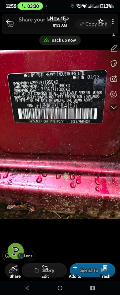 SUBARU IMPREZA WAGON GF8 OEM JDM RHD REAR DIFFERENTIAL - Image 3 of 4