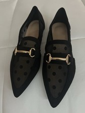 Womens Shoes Black Suede Loafers size 38  (US...