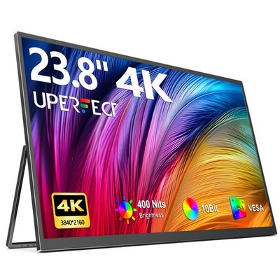 UPERFECT 23.8'' 4K Portable Monitor 3840x2160 USB-C Screen HDMI Gaming Monitor