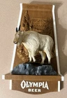 VTG Olympia Beer Sign 3D Mountain Goat Wildlife Plaque Bar Decor VMI USA 15"