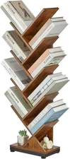  9 Tier Tree Bookcase for CDs/Magazines/Books, Vintage Bookcase.