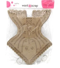 Chipboard Scrapbook Corset Album by Laurel Lane -  Want 2 Scrap 7 Pages 2 Rings