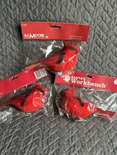 3 Clip On Red Bird Cardinal Christmas Ornament Feather Tails Cabin Decor 6  READ