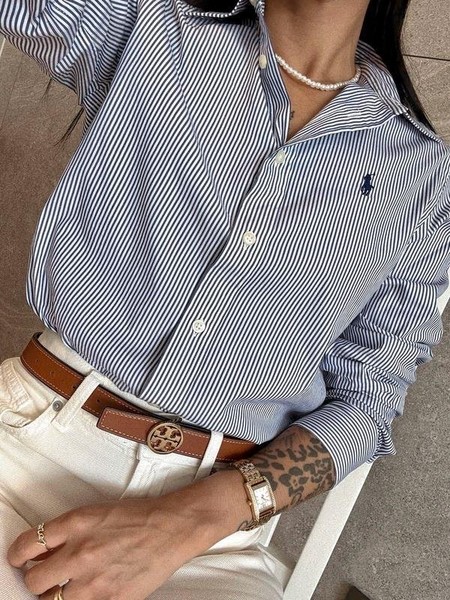 Women Polo Ralph Lauren Shirt White Cotton S #CMLJ