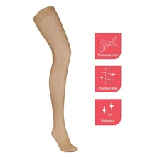 JOBST UltraSheer Thigh High, S.Lace Band, CT, 15-20mmHg (Size: S) Honey
