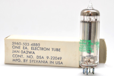 1960s Vintage Sylvania JAN 0A2WA Glimmstabilisator / Voltage Regulator Tube, NOS