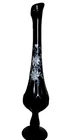 Fenton Hand Painted Raised Floral Design 12 in. Bud Vase/Signed