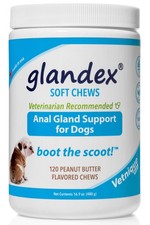 Glandex Soft Chews for Dogs, Peanut Butter, 120 ct