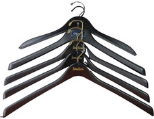 Lot of Five Wooden Plastic Jacket Hangers Neiman Marcus Barneys New York Chaps
