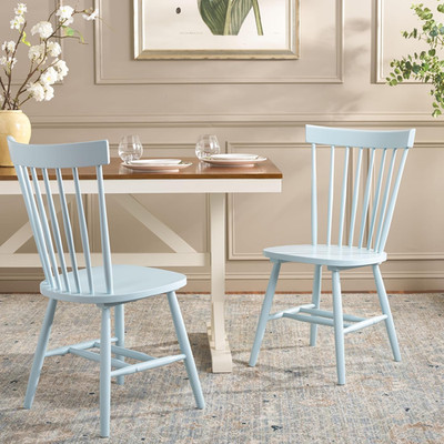 Parker Pale Blue Windsor Solid Wood Dining Chair Set of 2