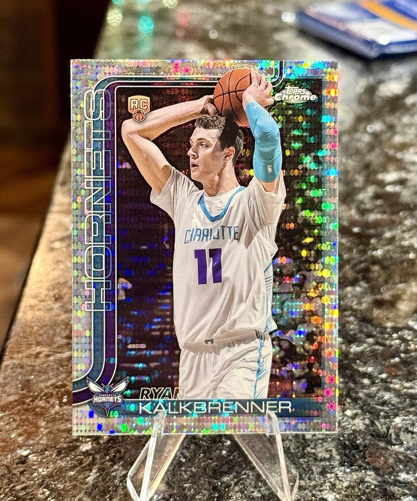 2025-26 Topps Chrome RYAN KALKBRENNER RC Rookie PULSAR REFRACTOR Hornets #284