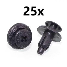 25x Honda Motorcycle Black Plastic Scrivet Screw Clip Fairing 6mm x 13mm CBR VFR