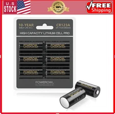 6x POWEROWL CR123A Batteries 3V – High-Capacity Lithium Cells Long-Lasting