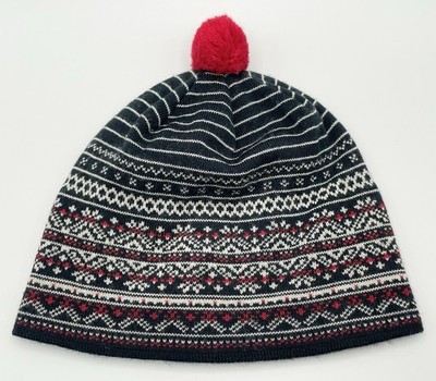 LL Bean Beanie Nordic Fair Isle Wool Blend Pom Pom Hat OSFA  display picture 3