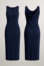 VTG Scott McClintock Women’s NavyBlueSparkle Cowl Back EveningFormal DressSize14