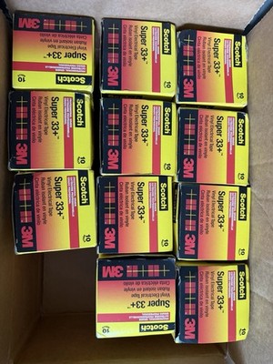 Scotch 3M Super 33+ Vinyl Electrical Tape 06133 (110 Rolls) Black 52ft Bulk