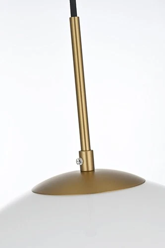Living District Baxter 1-Light Metal Pendant in Brass and White Finish - Picture 5 of 7