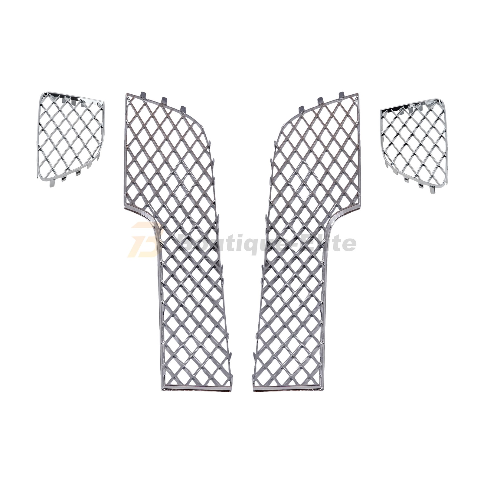 4PCS Chrome Bumper Lower Mesh Grille For Bentley Continental GT GTC 2012-2015