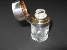 Pocket Silver & Crystal Snuff Bottle, Hallmarked