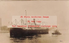 Dollar Steamship Company, RPPC, Steamer President Harrison, Tugboat, Los Angeles