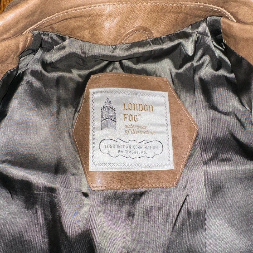 Винтажный London туман кожаная куртка Sport пальто 70-х Blazer хиппи мужской 40 сделано в США - Изображение 4 из 4