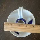 Vintage Williamsburg Pottery Salt Glazed Chamber Stick Candle Holder Gray & Blue — photo 7
