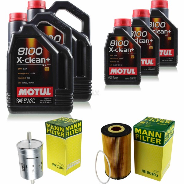 MANN-FILTER Inspektionspaket 13L Motul 8100 X-Clean+ 5W-30 FüR Audi A8 6.0 W12-image