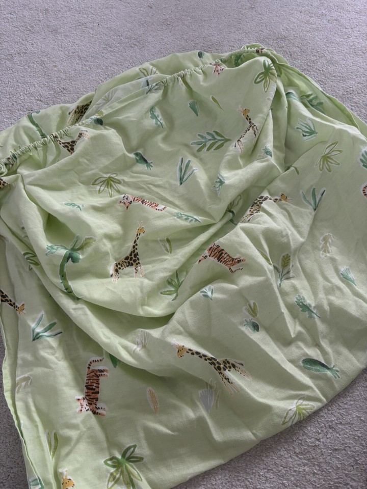 Bedlam Cotbed Animal Safari Theme Bedding Set Fitted Sheet Pillow Case