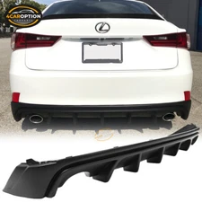 Fits 14-16 Lexus IS250 IS350 IS200T Rear Bumper Diffuser Splitter Polypropylene