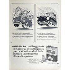 Simoniz Bodygard Car Wax 1954 Vintage Print Ad Retro Car Wax VTG Auto Care Ads