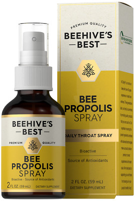 Bee Propolis Spray | 2 fl oz | Daily Throat Spray | Beehive's Best by Carlyle