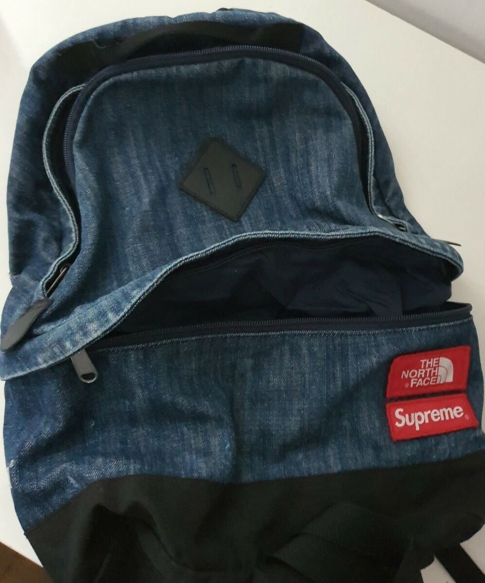 SS15 Supreme x THE NORTH FACE Denim Day Pack blue backpack SS15 Supreme x THE NORTH FACE Denim Day Pack blue backpack