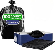 Plasticplace55gallon Trash Bag1.2Mil Black Heavy Duty Garbage Can LineB00NGWYBGS