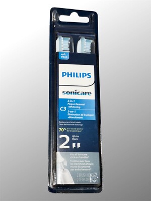 philips sonicare c3 HX9042/65 white 2 pack replacement brush heads