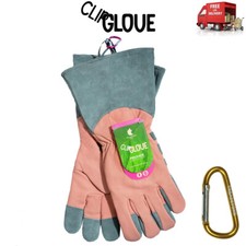Clip Gloves Soft New Leather Pruning Pruner Gauntlets Fleece Lined Ladies Medium