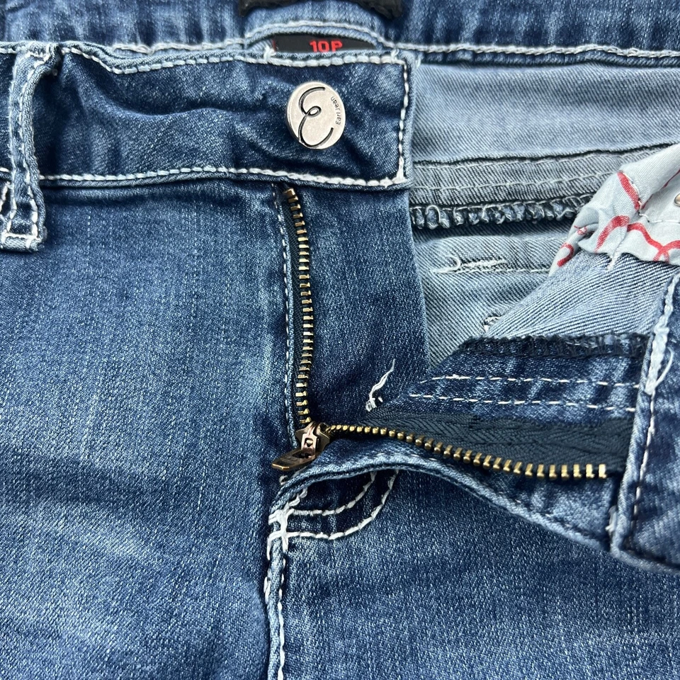 Earl Jean Shorts 10P Womens Bermuda Stretch Low Rise Medium Wash Denim Blue - Image 2 of 4