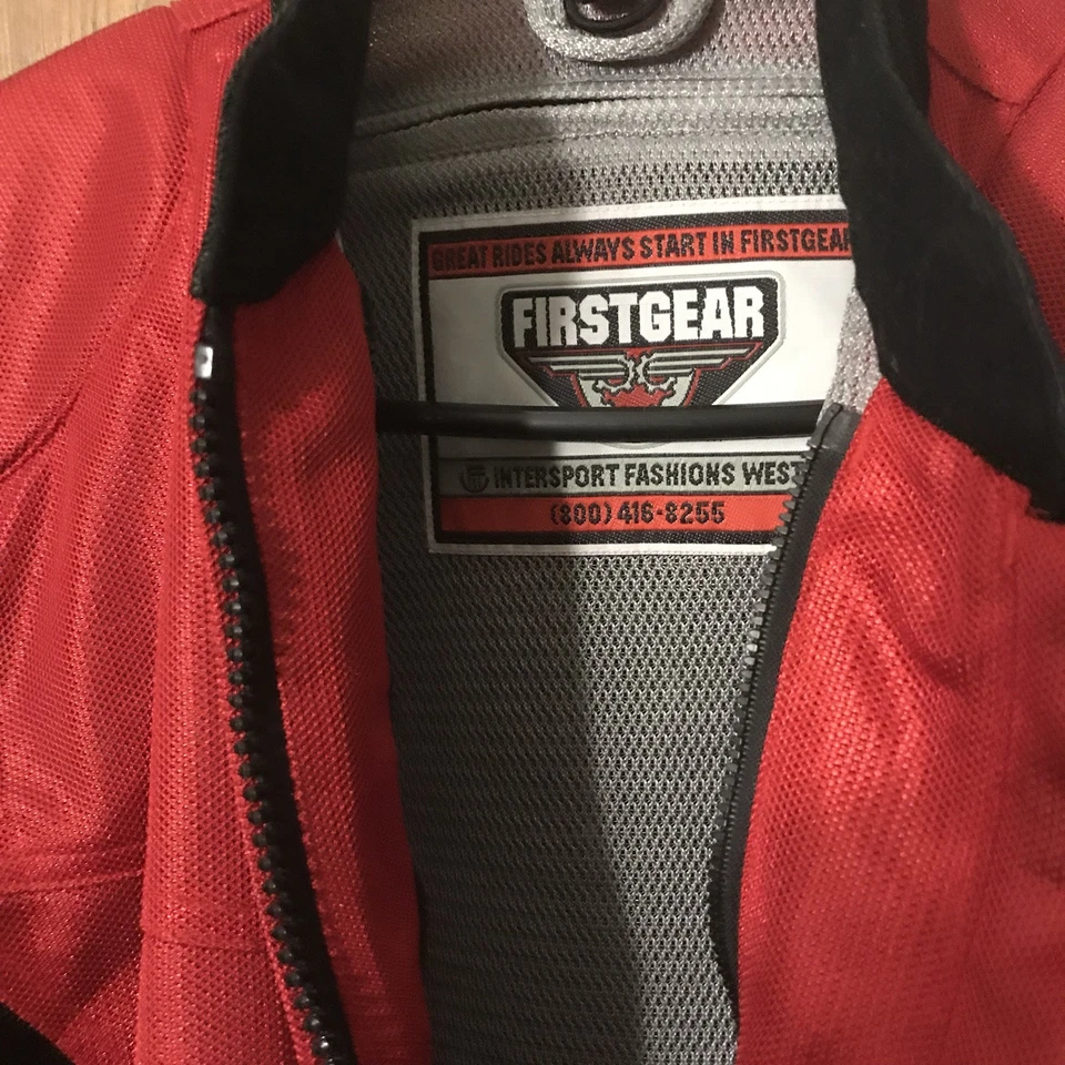 Women Red Motorcycle Jacket Size M - Image 3 of 4
