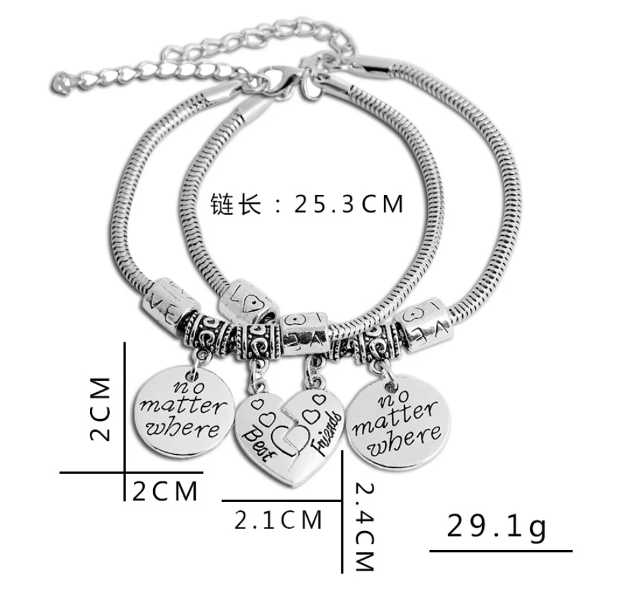 Best friend charm bracelets for 2 online