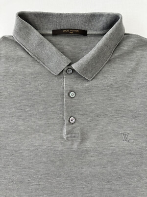 Louis Vuitton Shirt Herren Poloshirt Hemd L gris grau  Piqué T-Shirt