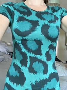 topshop teal animal print dress