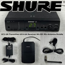 Shure Wireless Uc4-ua Receiver & Uc1-ua Transmitter & Wl185 Lavalier Mic Bundle